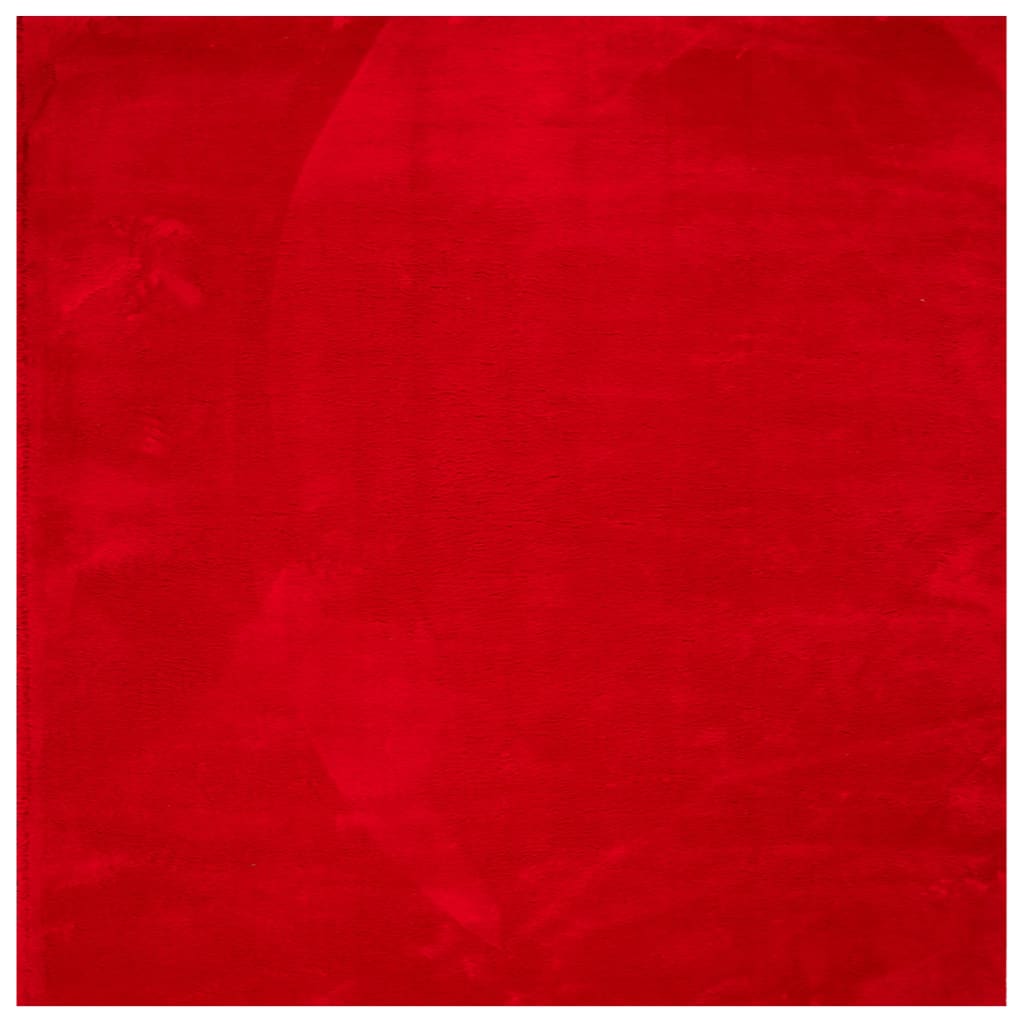Alfombra De Pelo Corto Suave Lavable Huarte Rojo 200x200 Cm / Vetonek_3