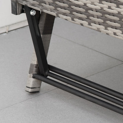 Outsunny Sofá De Ratán 2 Plazas Convertible Cama Con Cojines Acolchados Gris_3