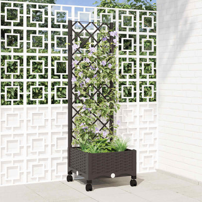 Jardinera Con Enrejado Y Ruedas Marrón 40 X 40 X 131,5 Cm Pp_1