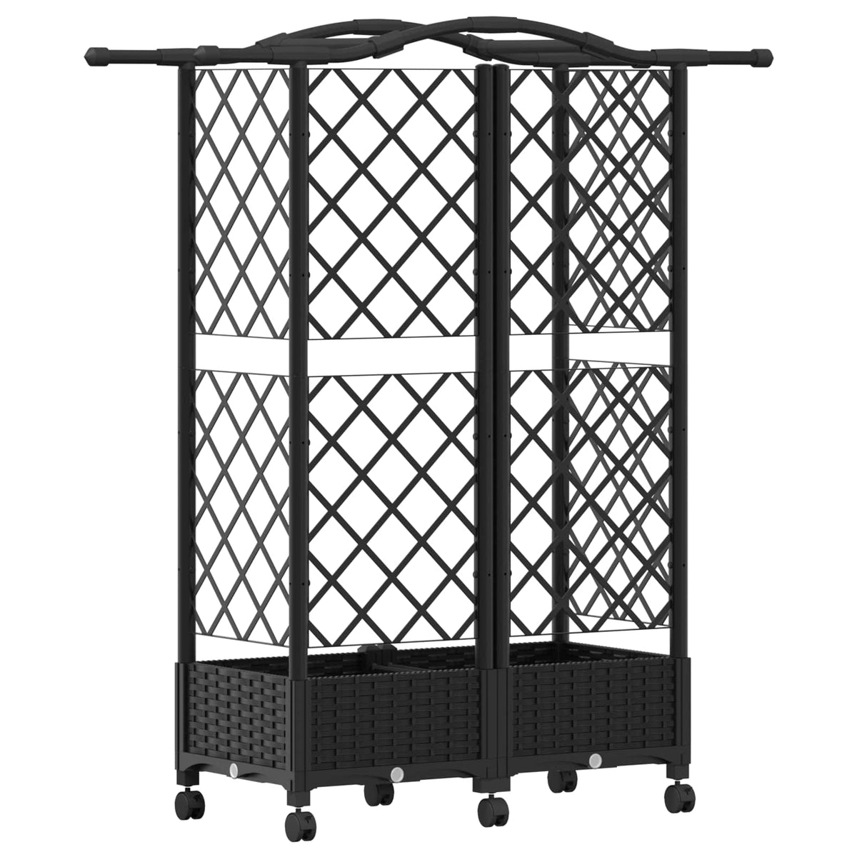 Cama Elevada Con Trellis Y Techo Negro 124 X 40 X 129 Cm Pp_4