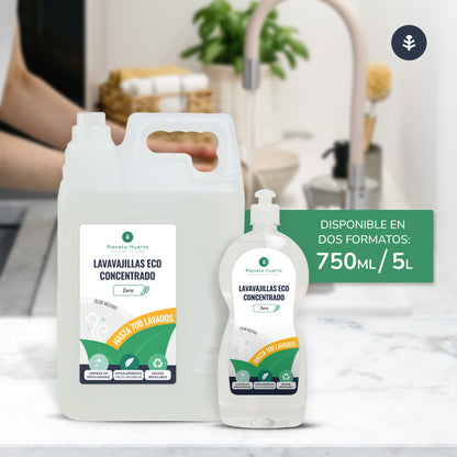 Máquina de lavar loiça manual hipoalergénica e sem fragrância ECO Planeta Huerto 750 ml