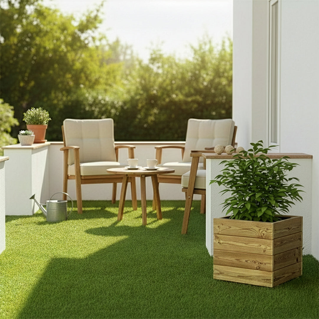 Jardinera De Madera Para Exterior Pun KD Hortalia 40x40x40 Cm_1