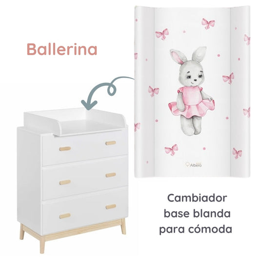 Cambiador Base Blanda Para Cómoda 70x47 Ballerina_0