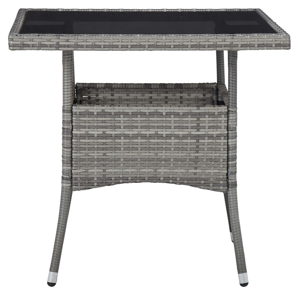 Vidaxl Set Comedor Jardín 5 Pzas Ratán Sintético Vidrio Templado Gris_3