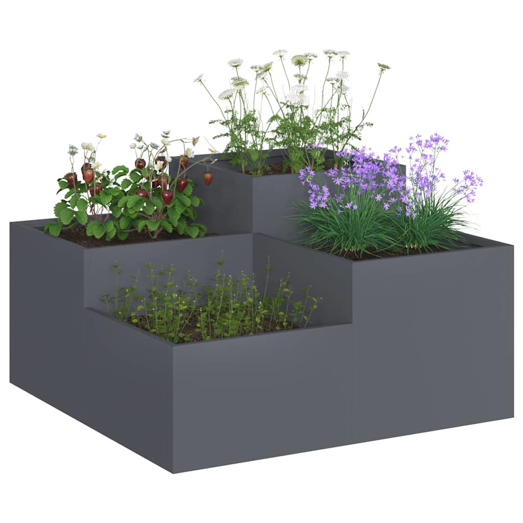 Maceta Para Jardín Antracita 80 X 80 X 48 Cm Acero_2