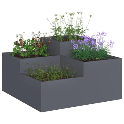 Maceta Para Jardín Antracita 80 X 80 X 48 Cm Acero_2