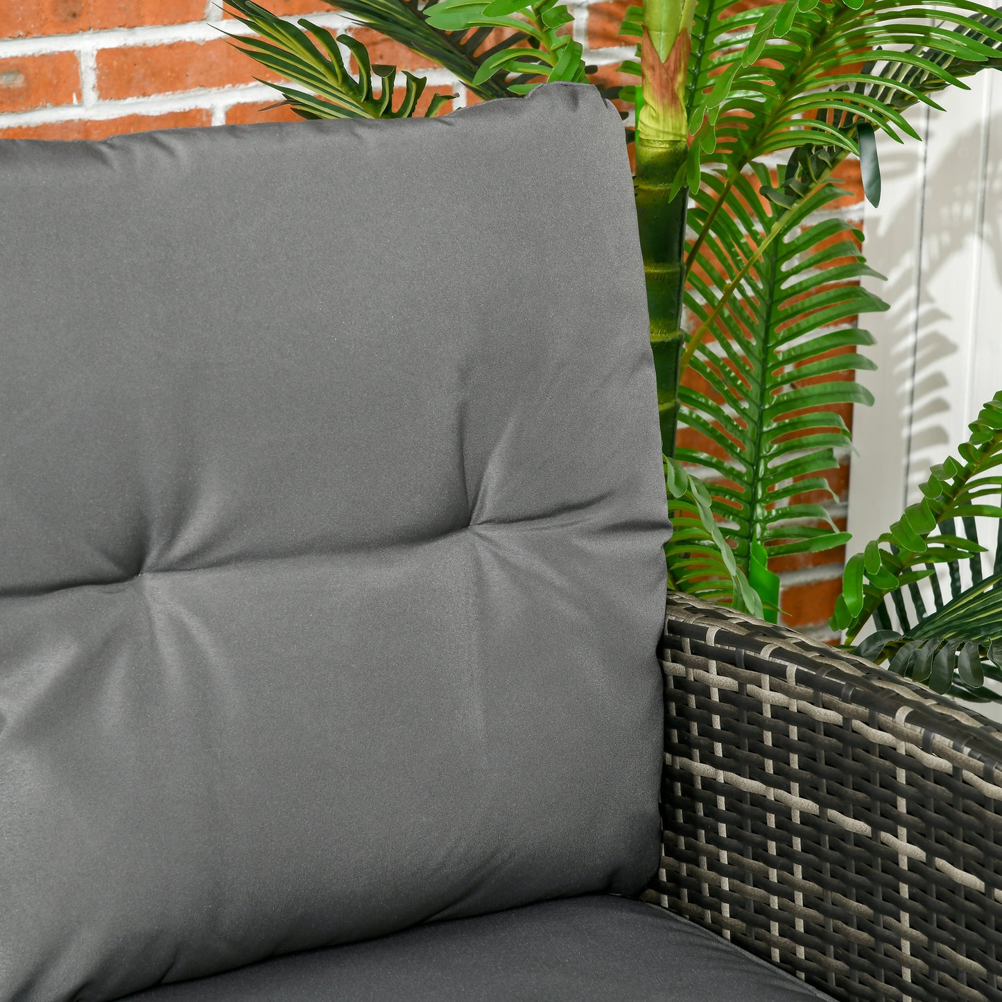 Outsunny Conjunto De Muebles De Jardín De Ratán Juego De 6 Piezas Gris_3