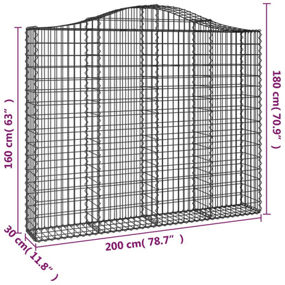 Cestas Gaviones 4 Uds Forma De Arco Hierro 200x30x160/180 Cm_5