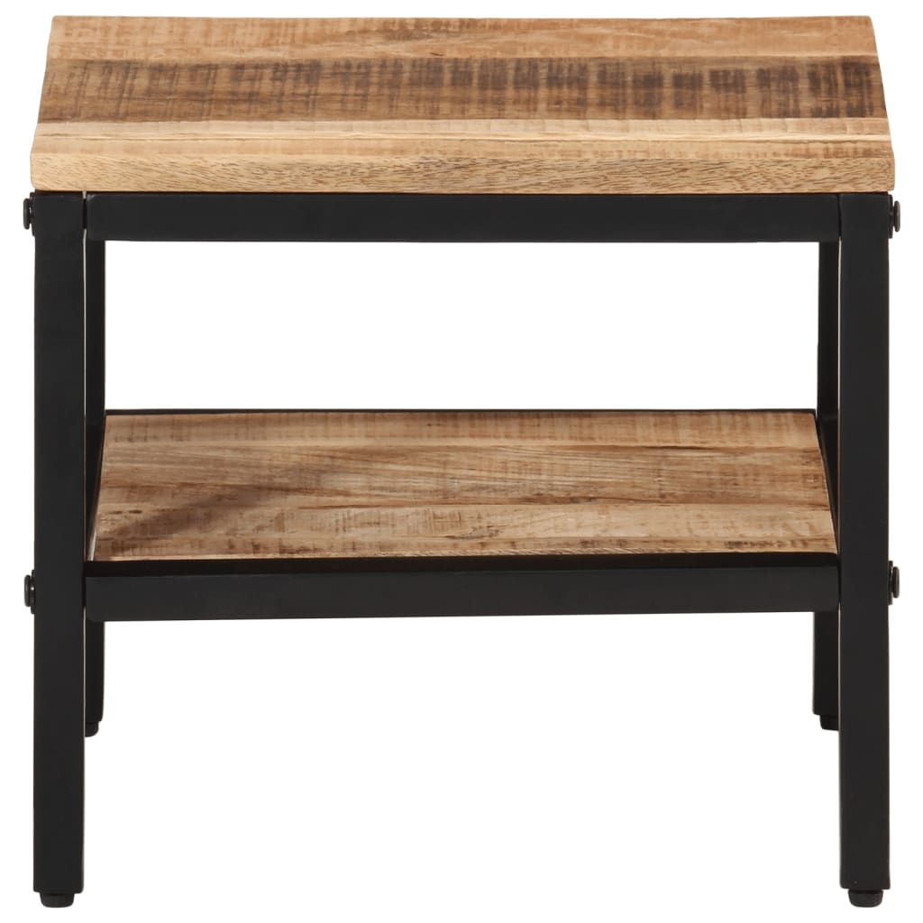 Mesa De Centro De Madera Maciza De Mango Rugosa 35x35x30 Cm_0