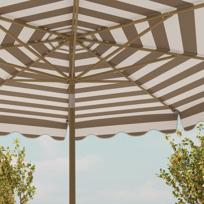 Outsunny Sombrilla Terraza Exterior Ø268 Cm Con Ángulo Inclinable Gris Y Blanco_3