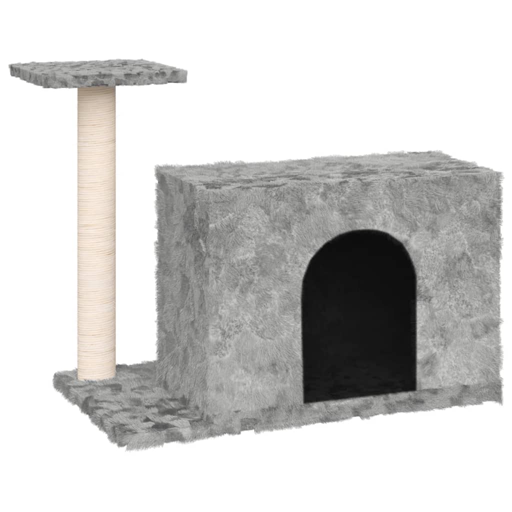 Rascador Para Gatos Con Postes De Sisal Gris Claro 51 Cm_0