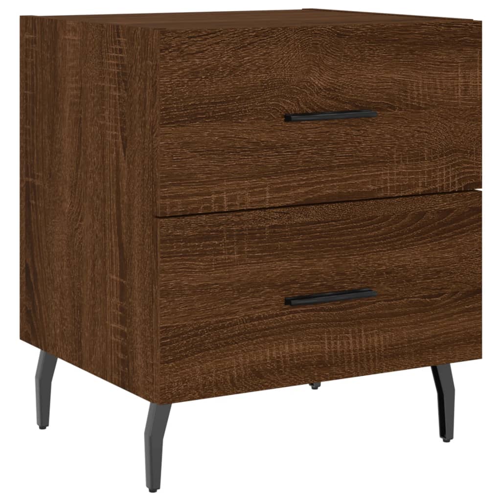 Mesita Noche 2 Uds Madera Ingeniería Marrón Roble 40x35x47,5 Cm_3