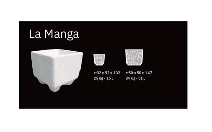 Jardinera De Granito La Manga. 50 cm de ancho por 47 cm de alto. Peso: 84 kilos. Capacidad: 51 litros_1