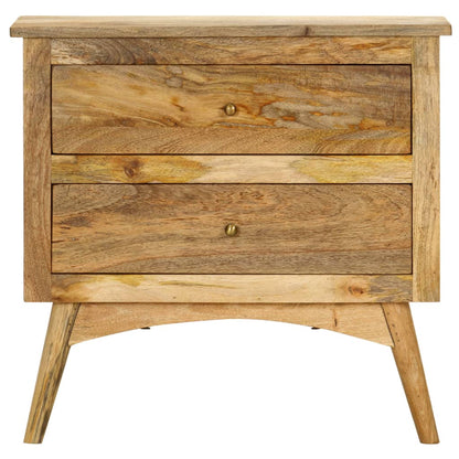 Mesita De Noche De Madera Maciza De Mango 65x35x60 Cm_0