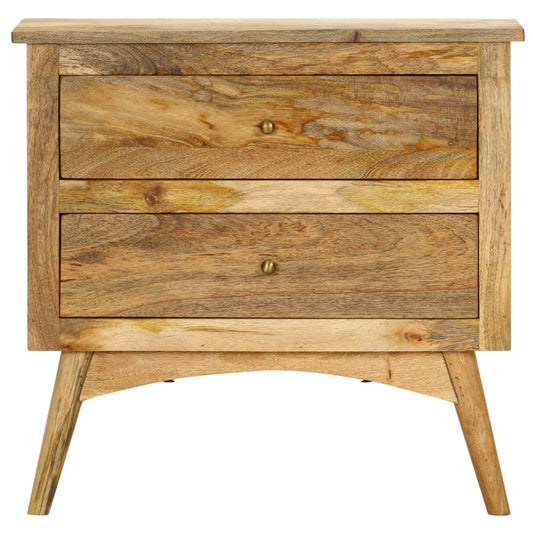 Mesita De Noche De Madera Maciza De Mango 65x35x60 Cm_0