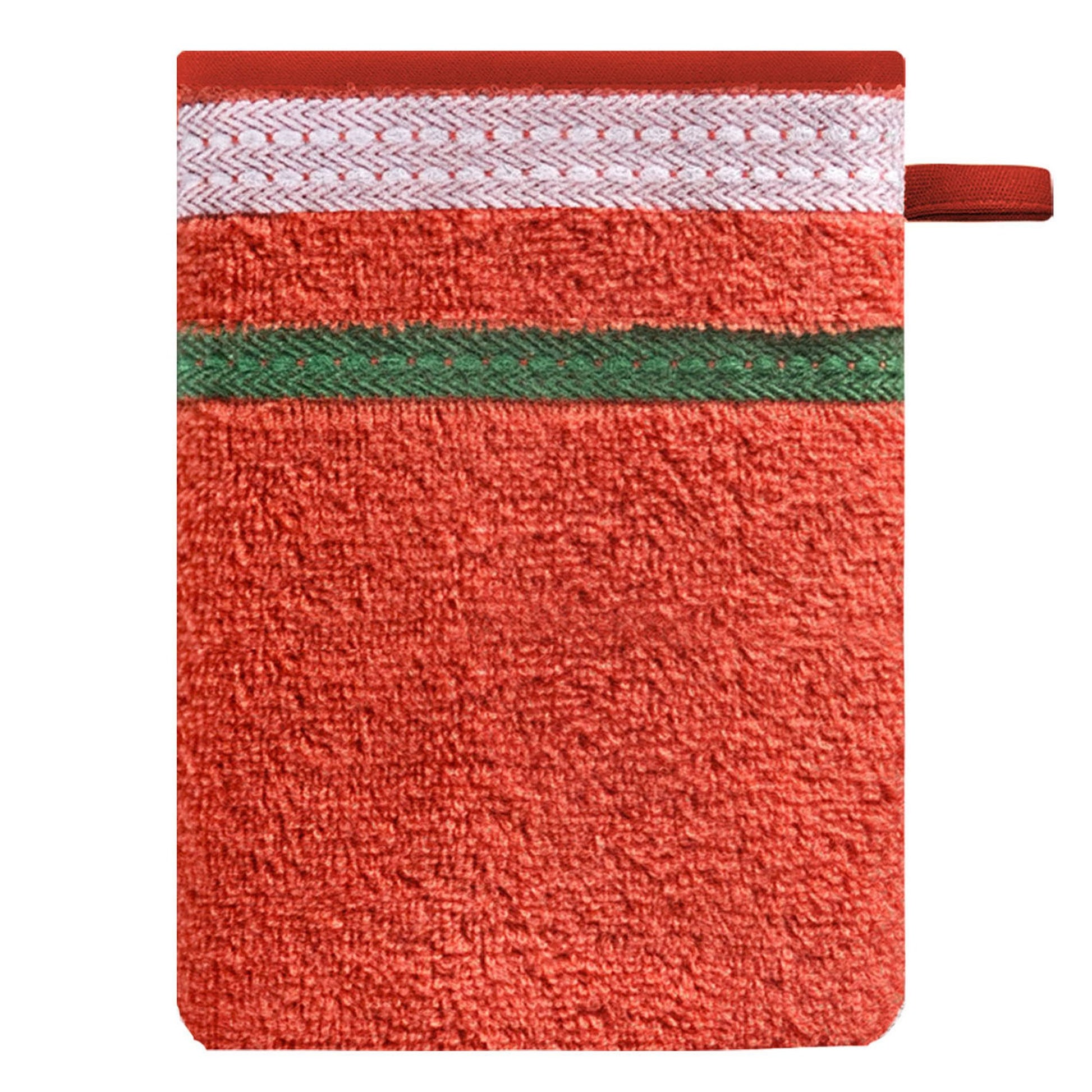 Set 4pc Toalla De Baño (1pc Toalla 50x90 + 1pc Toalla 70x140 Cm + 2pc Guantes De Ducha 15x21cm) 100% Algodón 450gsm Rojo Rainbow_2