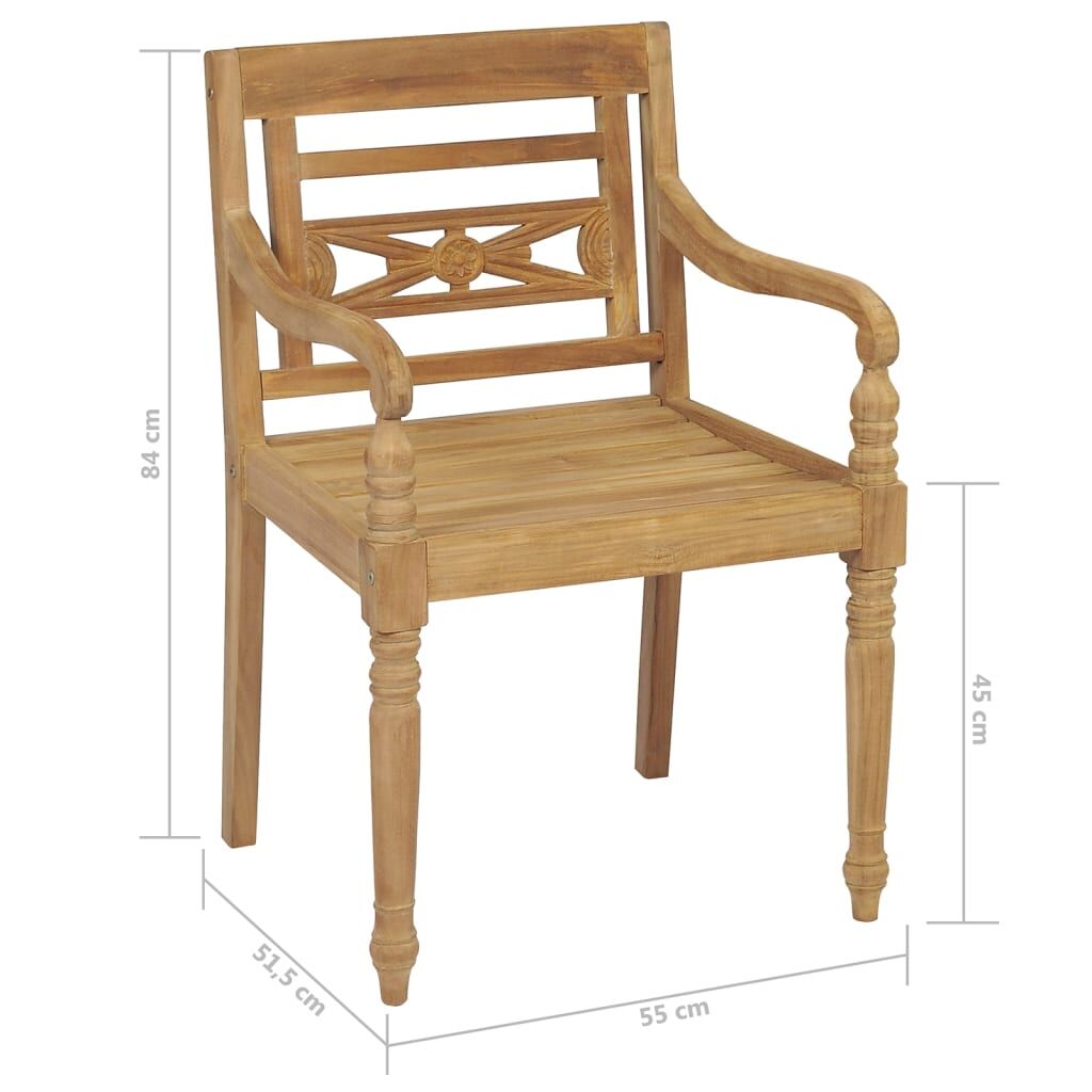 Vidaxl Sillas Batavia 6 Unidades Madera Maciza De Teca Con Cojines_2