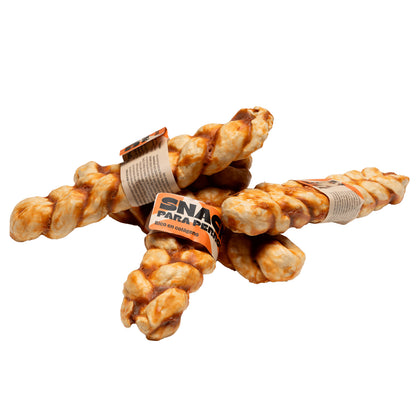 8u Snacks Colágeno Para Perro Grande, De Gelatina De Buey Y Pollo, Bolsa De 8u Trenzas L (150gr/u Aprox)_2