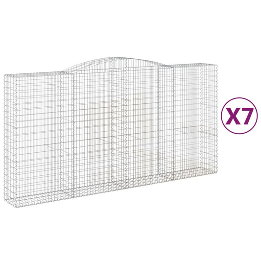 Cestas De Gaviones 7 Uds Forma De Arco Hierro 400x50x200/220 Cm_0
