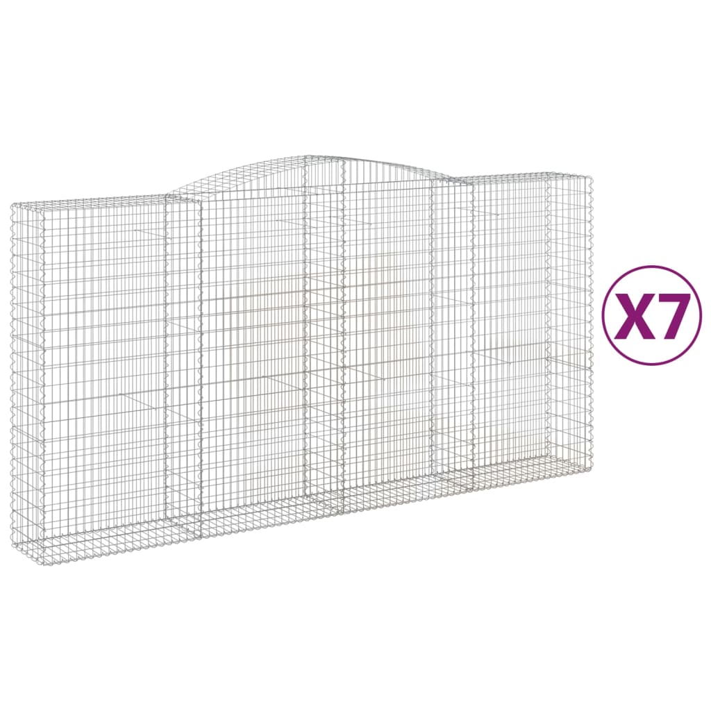 Cestas De Gaviones 7 Uds Forma De Arco Hierro 400x50x200/220 Cm_0