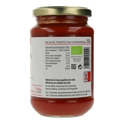 Molho de tomate e cogumelos biológico Cal Valls, 350 g