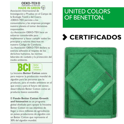 Pack De 2 Set De 3 Toallas De Baño Cada Uno En Color Verde  Y Otras En Beige