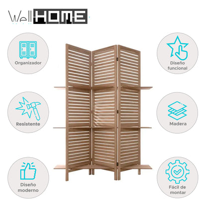 Well Home - Pantalla 3 Estantes Madera_1