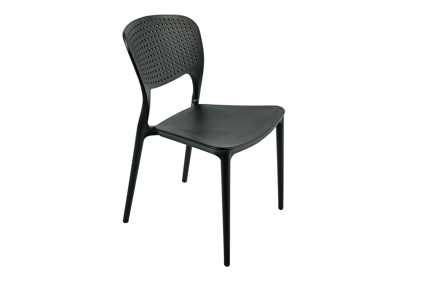 Juego De 4 Sillas Apilables De Polipropileno Negro - Muebles De Jardín - 46x51xh79.5cm_0