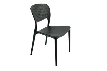 Juego De 4 Sillas Apilables De Polipropileno Negro - Muebles De Jardín - 46x51xh79.5cm_0