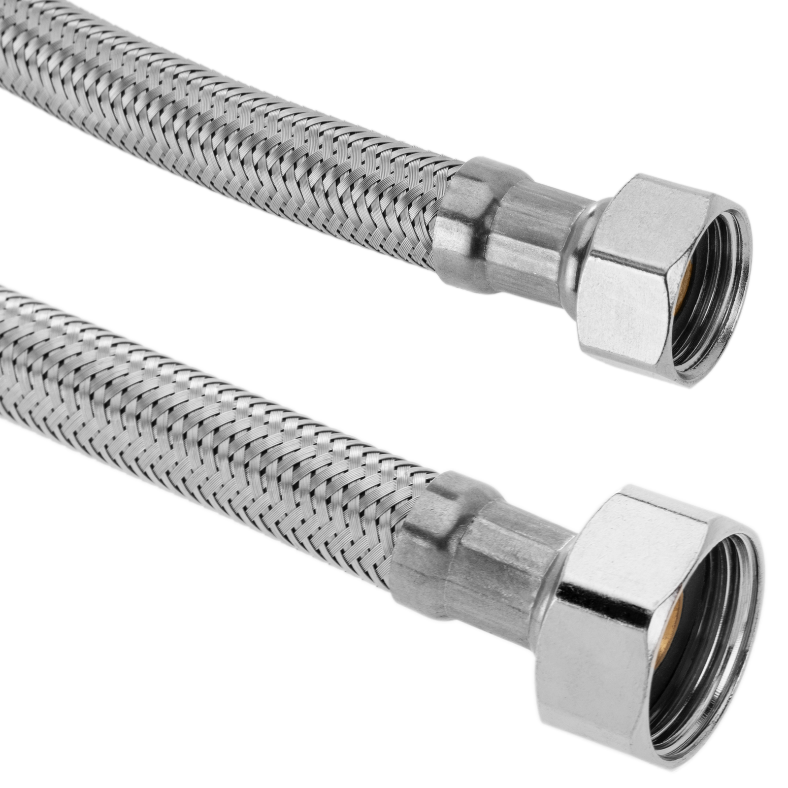 Latiguillo Metálico Flexible De Acero Inoxidable 3/8 Hembra A 1/2 Hembra De 30 Cm_0