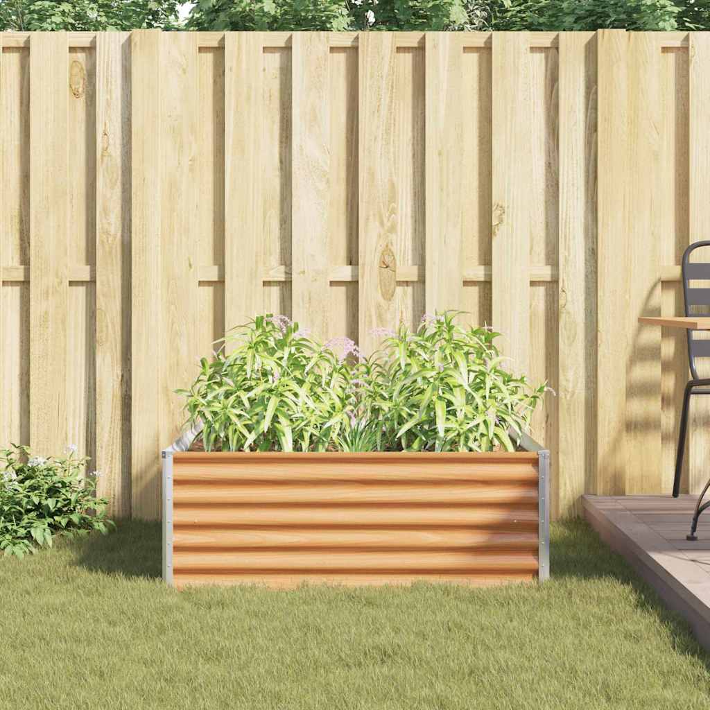 Arriate Elevado Marrón Claro 98 X 100 X 36 Cm Acero Galvanizado_3