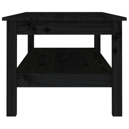 Mesa De Centro De Madera Maciza De Pino Negro 110x50x40 Cm_2