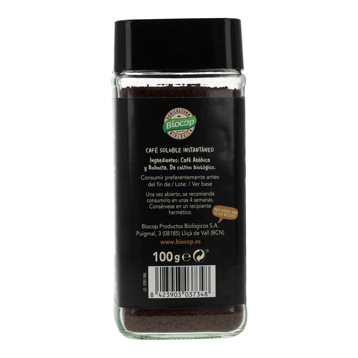 Café solúvel instantâneo Biocop 100 g