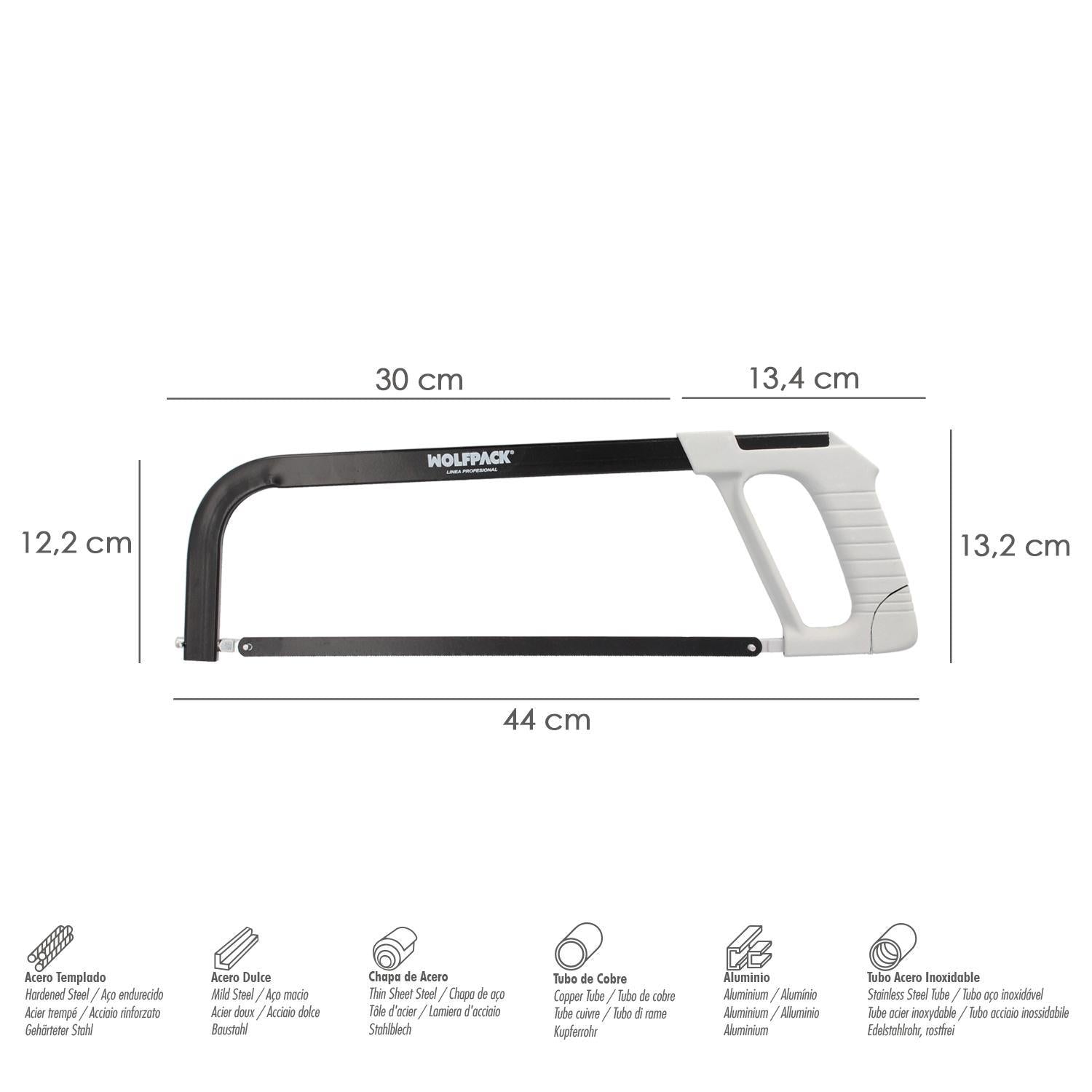 Arco Sierra Acero Con Empuñadura De Aluminio Angulo Corte Ajustable. Corta Acero, Aluminio, Madera, Plastico, Cobre