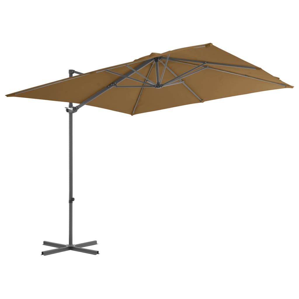 Vidaxl Sombrilla Jardín Voladiza Palo De Acero Taupe 250x250 Cm_1