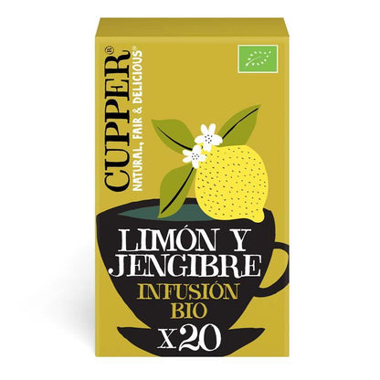 Infusão Suprema de Limão e Gengibre Bio Cupper 20 saquetas
