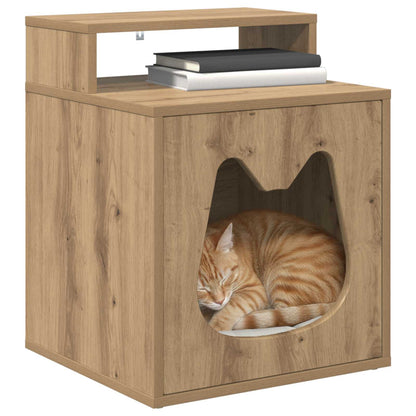 Casa Para Gatos Roble Artesanal 42,5 X 40 X 53,5 Cm_2