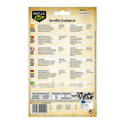 Sementes de cebola amarela Parma biológicas Batlle