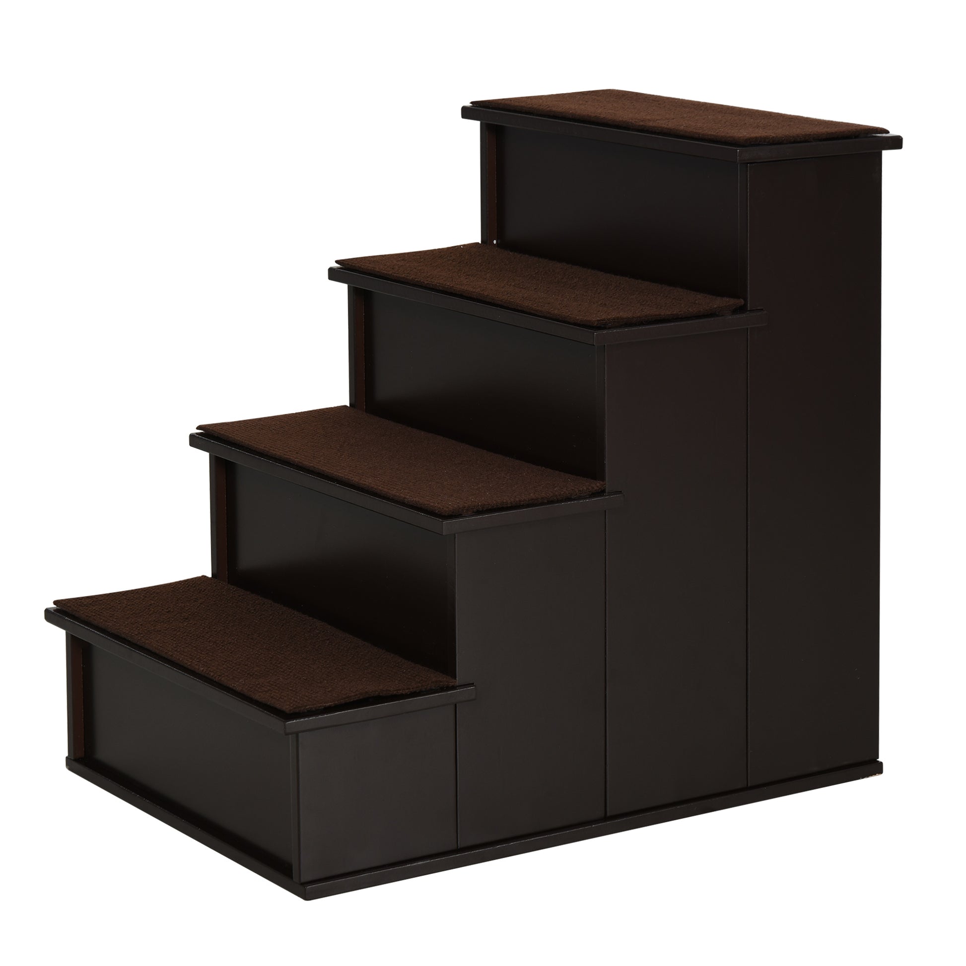 Pawhut Escalera Para Perros De 4 Peldaños Con Acolchados 40x59x54,2 Cm Marrón_0