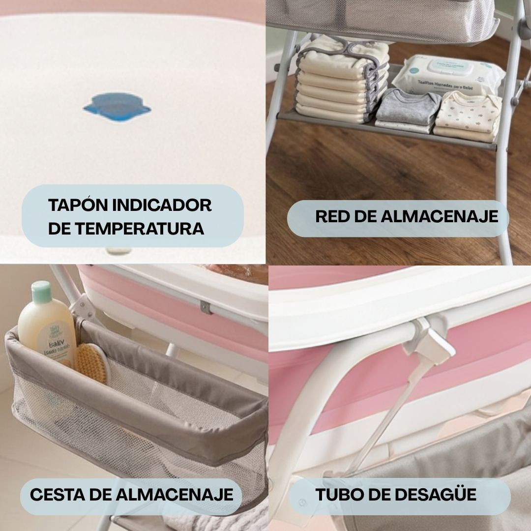 Bathby Bañera Plegable Para Bebé Con Soporte De Patas Antideslizantes (rosa)_3