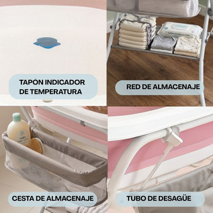 Bathby Bañera Plegable Para Bebé Con Soporte De Patas Antideslizantes (rosa)_3