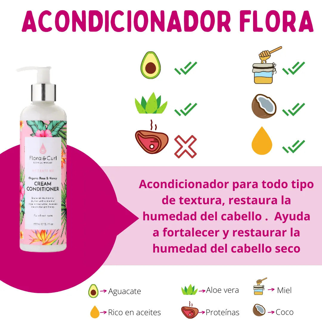 Acondicionador Crema Rose Water & Honey Flora And Curl 300ml_1