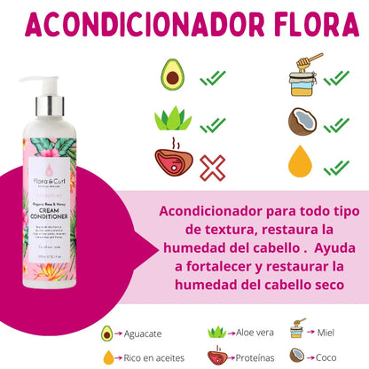 Acondicionador Crema Rose Water & Honey Flora And Curl 300ml_1