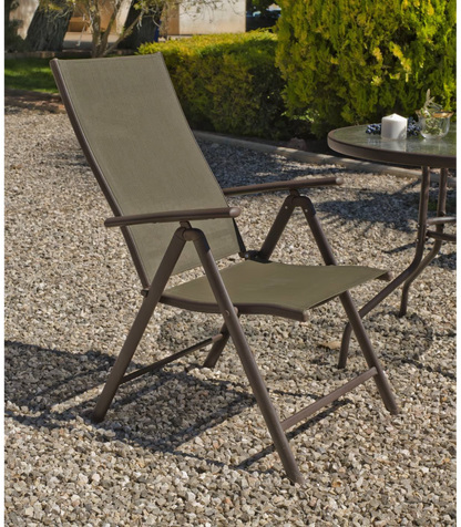 Sillón-tumbona Plegable Acero/textilen Macao-5 Bronce, 100cm(alto) 58cm(ancho) 62/98cm(fo_0