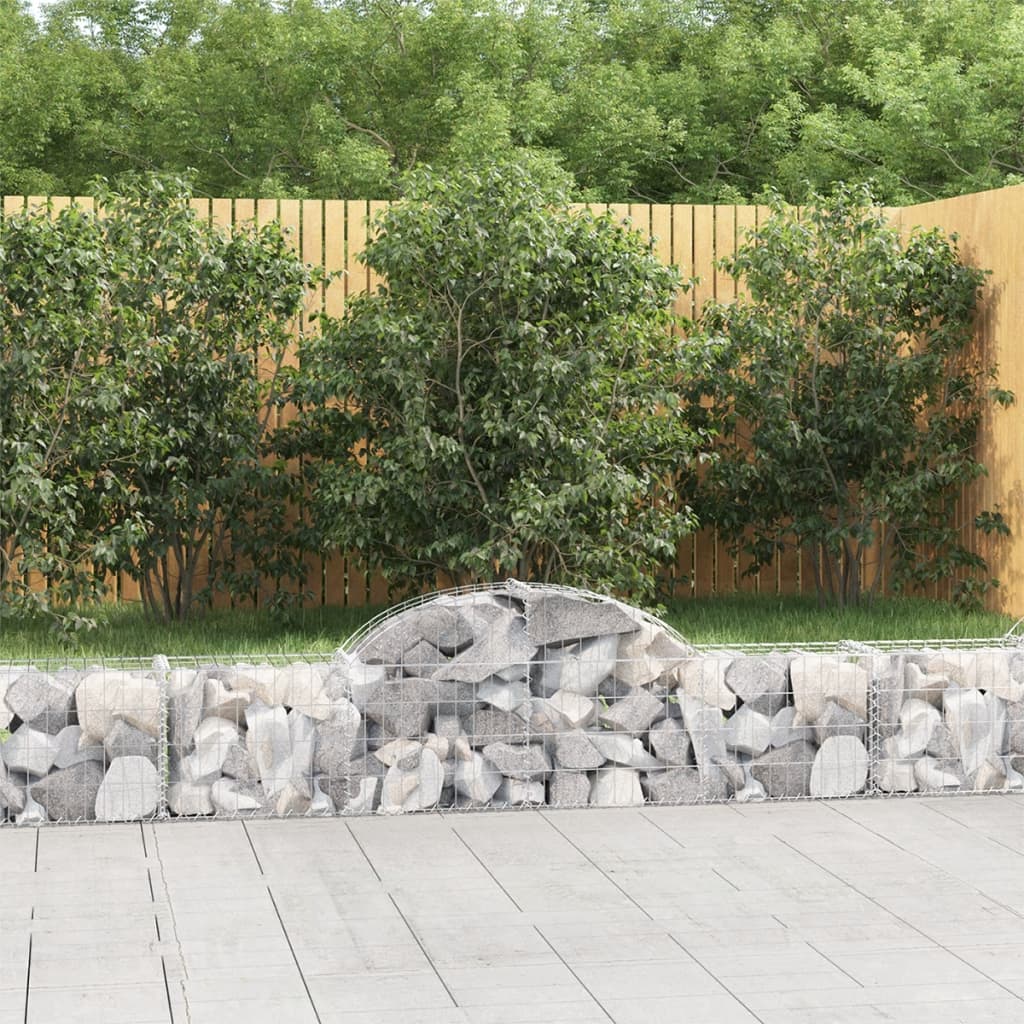 Cestas De Gaviones 6 Uds Forma De Arco Hierro 200x30x40/60 Cm_1