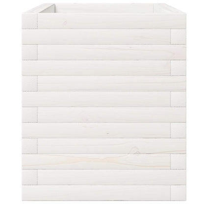 Jardinera Madera Maciza De Pino Blanco 110x40x49,5 Cm_5