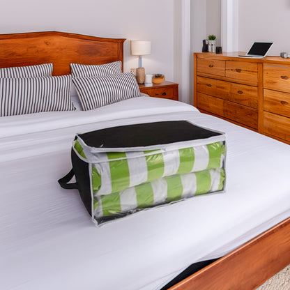Well Home Bolsa De Almacenamiento Transparente 45x30x20cm Color Negro Con Ribetes Blancos_3