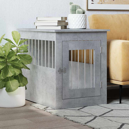 Jaula Para Perros Madera Ingeniería Gris Hormigón 55x75x65 Cm_1