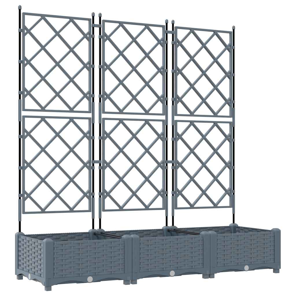 Macetero De Jardín 3 Uds. Gris Claro 120 X 40 X 125,5 Cm Pp_0