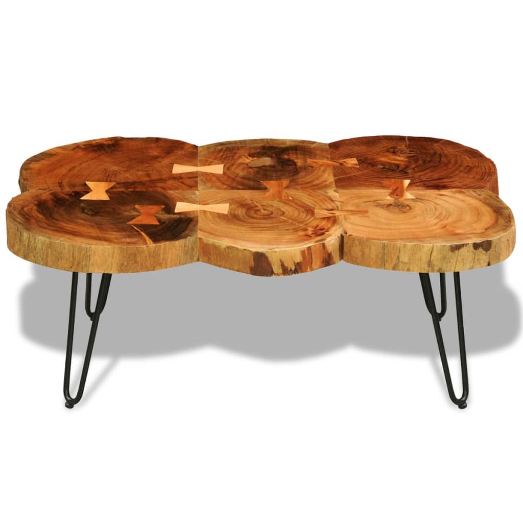 Mesa De Centro Con 6 Troncos Madera Maciza De Sheesham 35 Cm_0